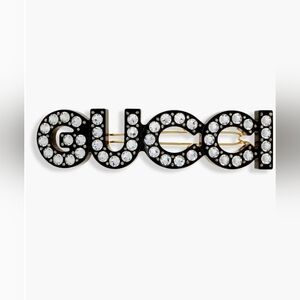 New Unused Gucci Crystal & Stud Barrette/Hair Clip